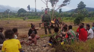 Upaya Pencarian Korban Hanyut Di Sungai Digoel, Koramil Oksibil Temui Masyarakat