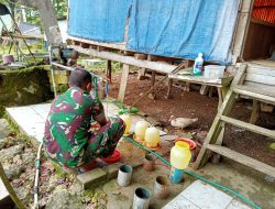 Wujudkan Ketahanan Pangan, Babinsa Koramil 1613-03 katikutana Usaha Ternak Ayam Broiler Bersama Masyarakat