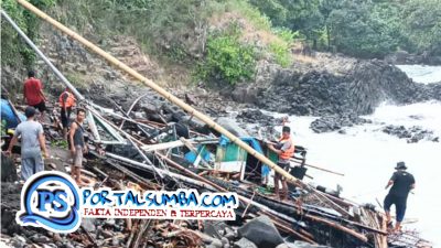 Akibat Cuaca Buruk Satu Bagan Nelayan Warga Dusun Gubang Gajah Terdampar Di Labuan Mandog