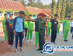 Masa Pengenalan Lingkungan Sekolah, Koramil 0421-03 Lampung Selatan Memberikan Pelatihan Di SMA 1 Bakauheni