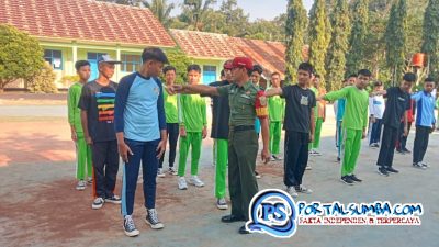 Masa Pengenalan Lingkungan Sekolah, Koramil 0421-03 Lampung Selatan Memberikan Pelatihan Di SMA 1 Bakauheni