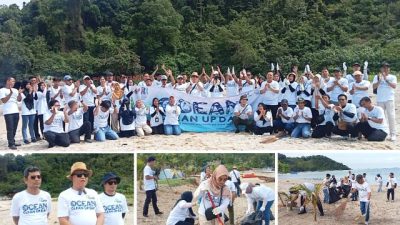 Memperingati HUT PT.Asdp Ke 51, Jajaran Direksi dan Karyawan, Baksos Bersih Bersih Sampah di Pantai Minang Rua