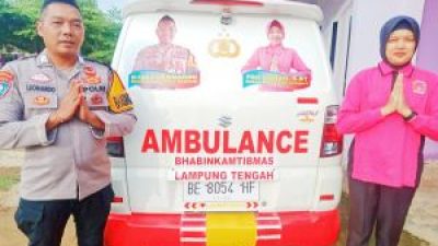 Bripka Leonardo Anggota Polsek Bangunrejo Polres lampung tengah, Mengubah Mobil Pribadi Menjadi Ambulans Gratis