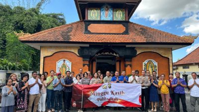 Polda Bali Gelar Minggu Kasih di Gereja Katolik Maria Guadalupe