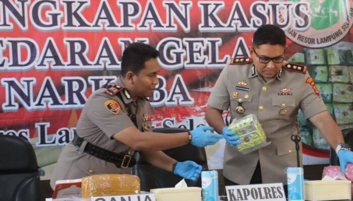 Polres Lamsel Gagalkan Penyelundupan Puluhan Kilogram Sabu